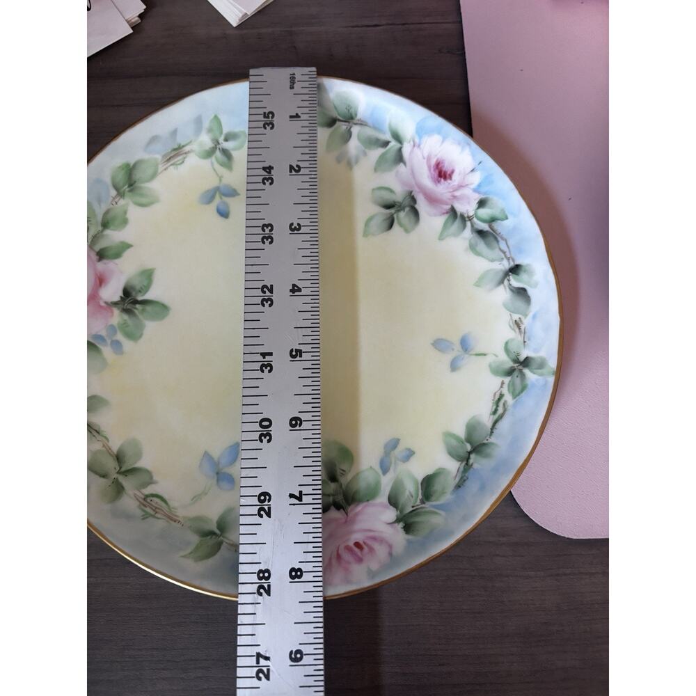 4 Vintage Blue Pink Yellow Mismatched Plate Wall Collage Display Floral Cottage - Picture 10 of 13